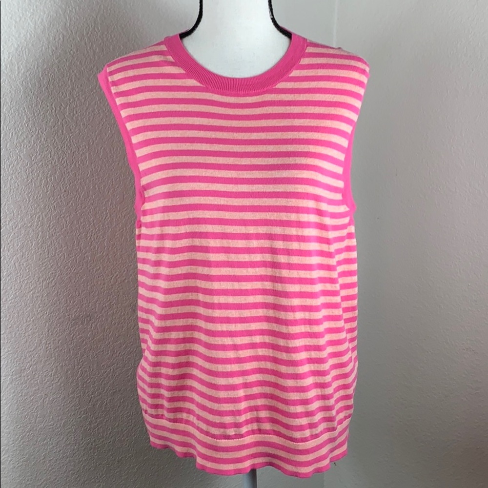 J.Crew pink striped sleeveless top